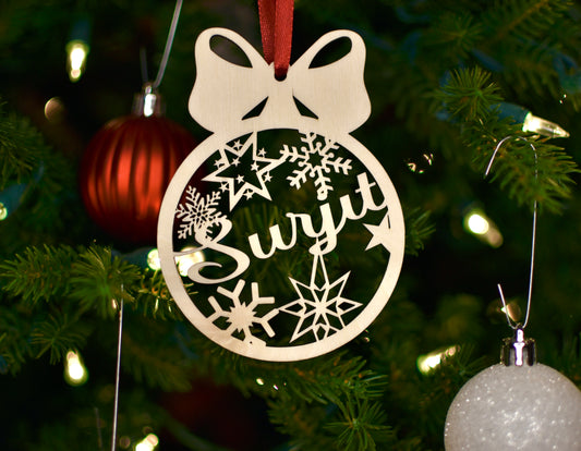 Personalized Christmas Ornament | Engraved | Bow Tie - HappyBundle