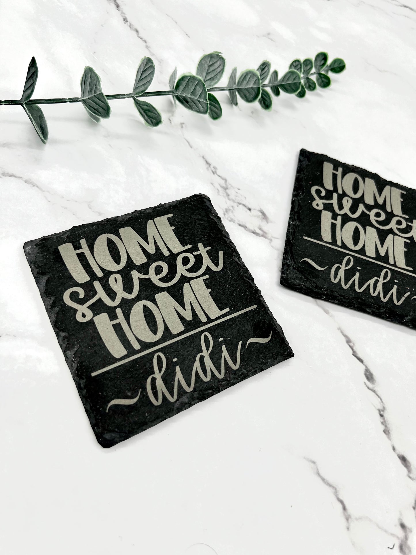 Housewarming Slate Coasters Personalized - Set of 4