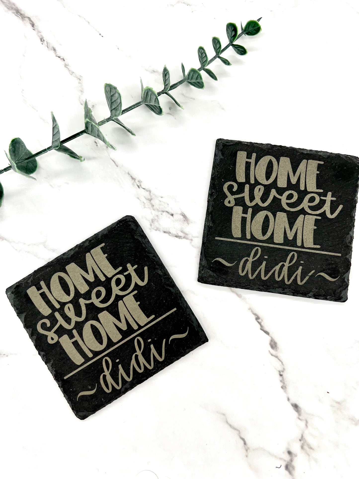 Housewarming Slate Coasters Personalized - Set of 4